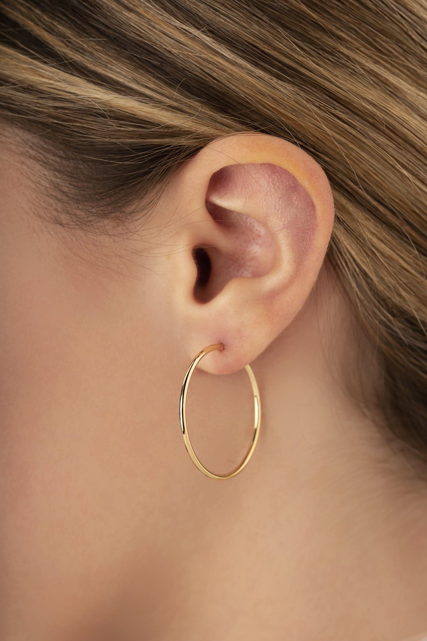 14K Yellow Gold 1.5X30mm S/D Hoop Earrings (5169644077100) (10221072875713)
