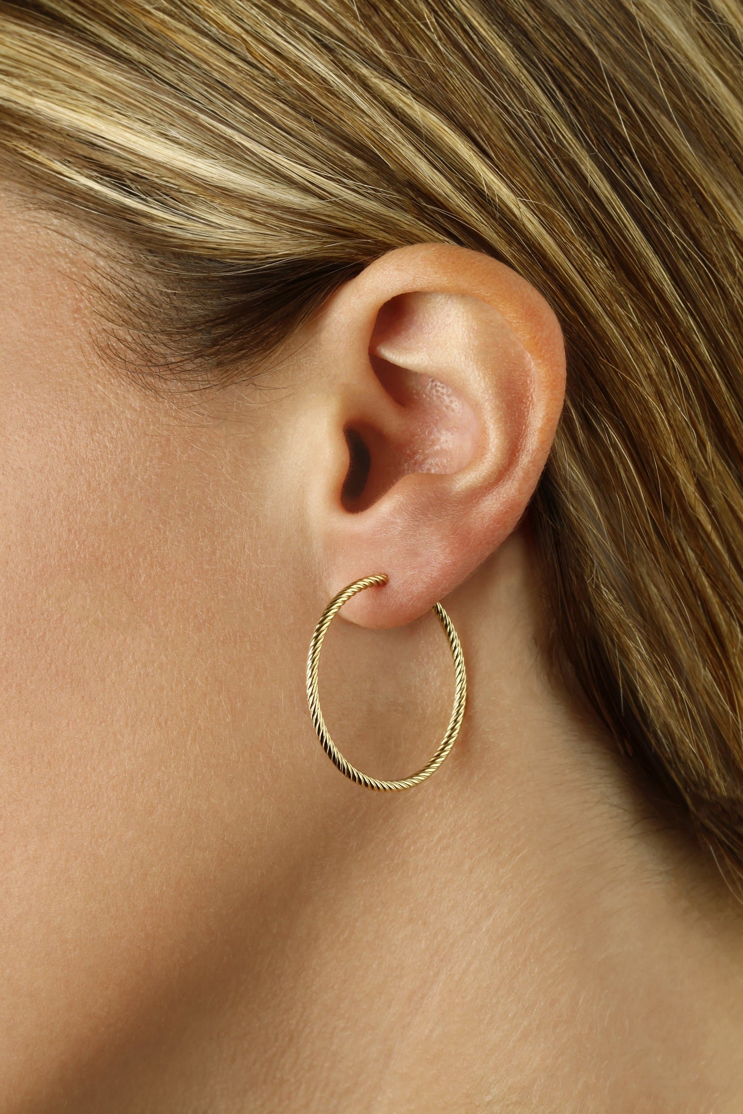 14K Yellow Gold 1.8X30mm Twist Tubing Earrings (5169645649964) (10221071073473)