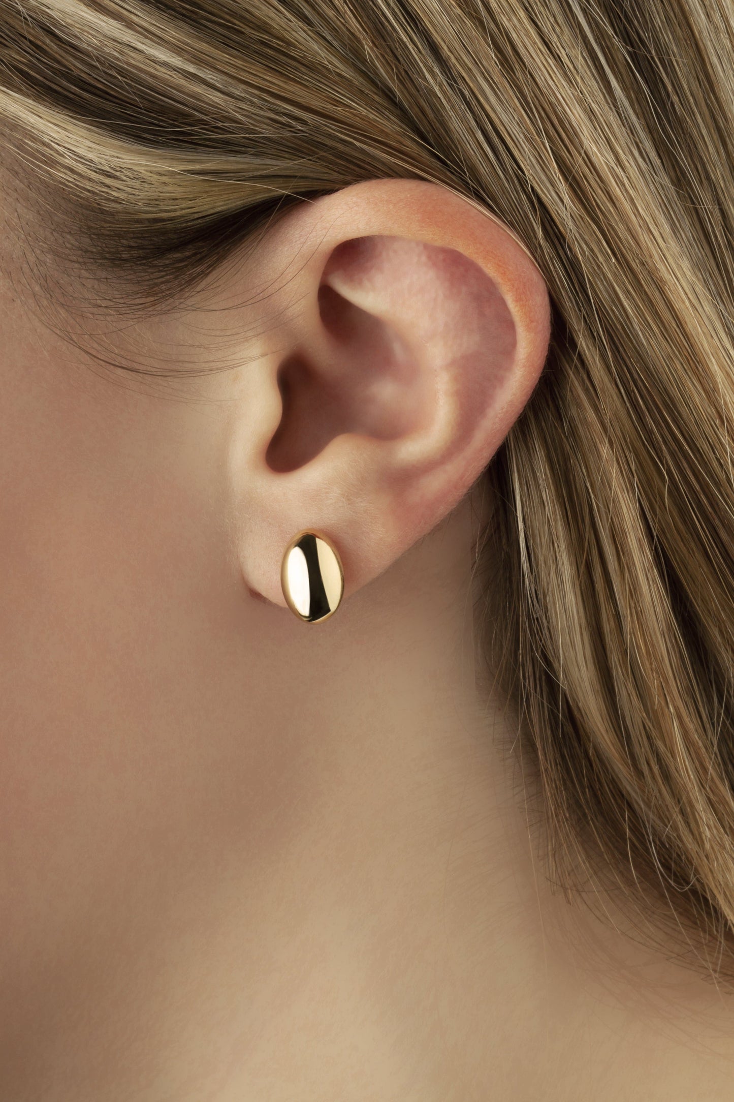 14K Yellow Gold Sm. Oval Stud Earrings (5169650630700)