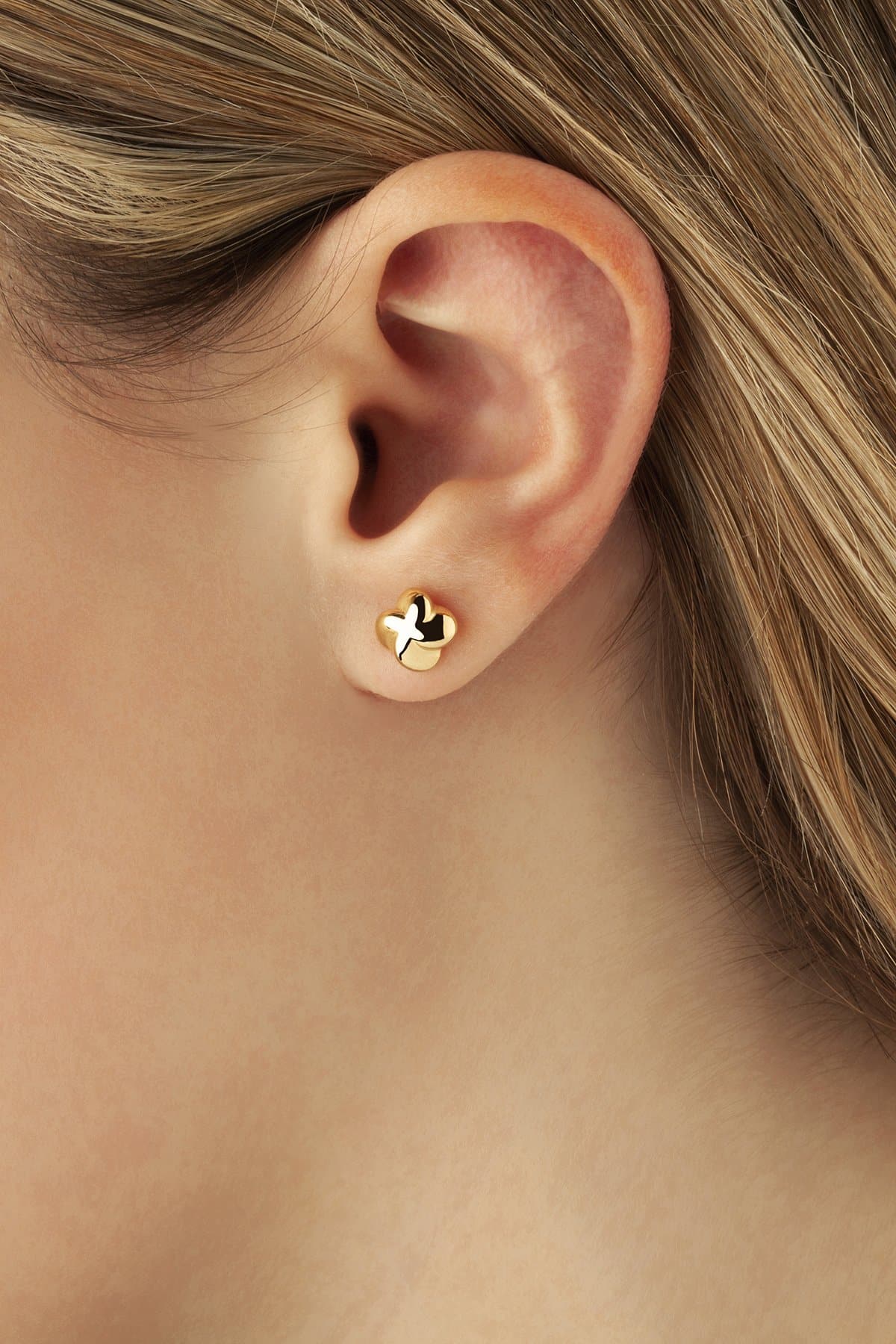 14K Yellow Gold 8mm Puff Twist Stud Earrings (5169651220524) (10221064421569)