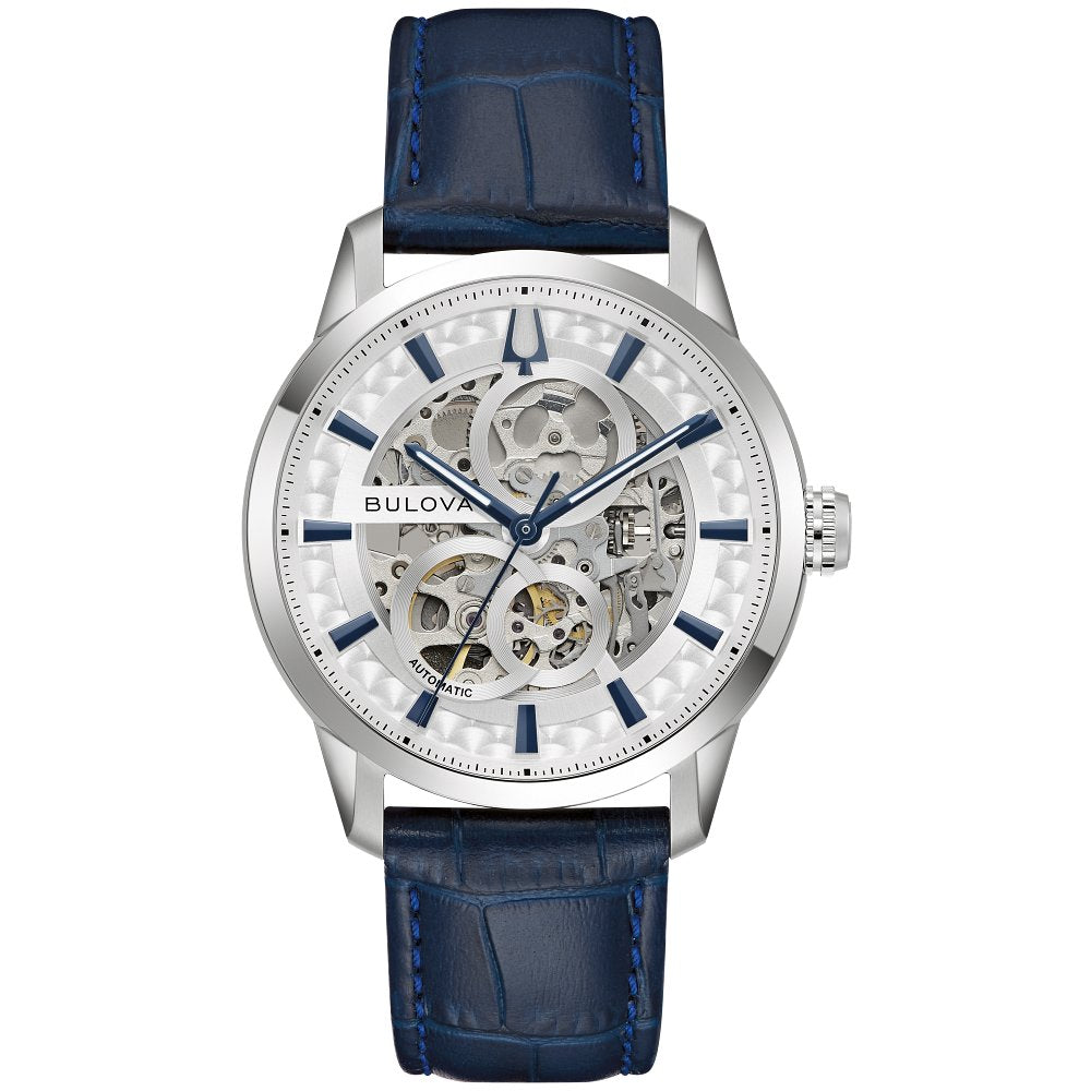 Bulova Silver-Tone Stainless Steel Dress/Classic Classic Sutton Skeleton Mens Watch (042429605268) 96A330
