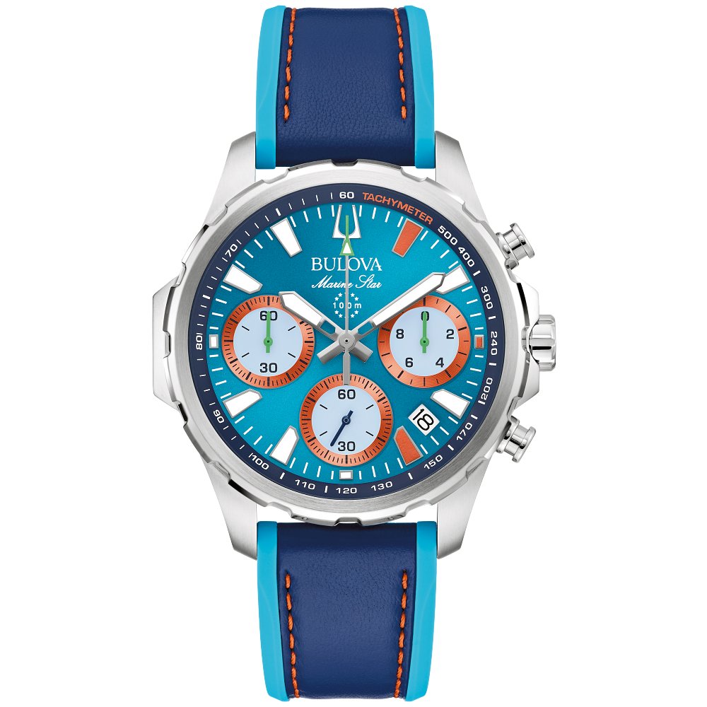 Bulova Silver-Tone Stainless Steel Performance Marine Star Series B - E1 Racer Mens Watch (042429603547) 96B460