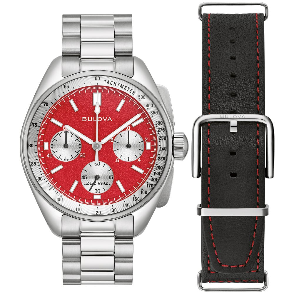 Bulova Silver-Tone Stainless Steel Heritage Archive Lunar Pilot Mens Watch (042429599802) 96K115