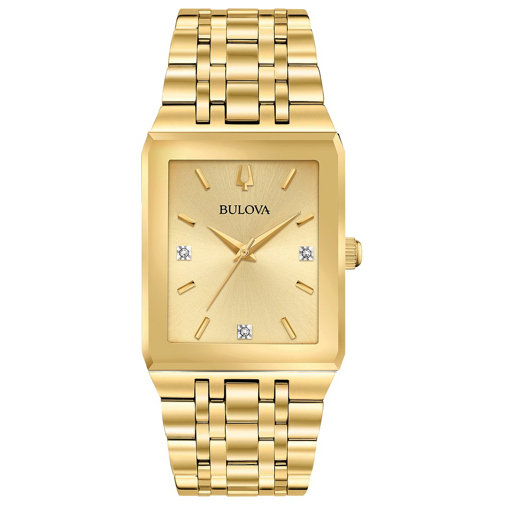 Bulova Gold-Tone Stainless Steel Modern Modern Quadra Mens Watch (042429567221) 97D120