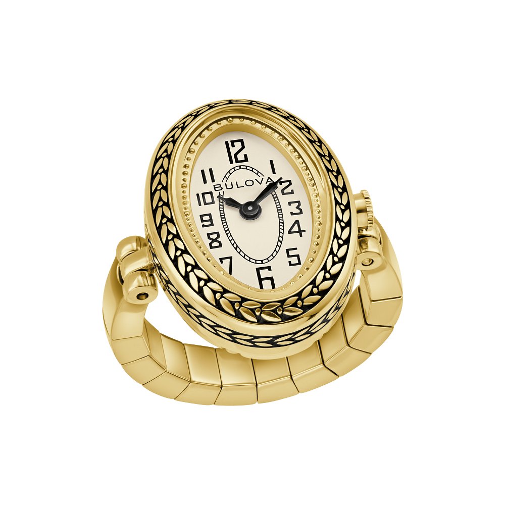 Bulova Gold-Tone Stainless Steel Heritage Archive Ring Watch Ladies Watch (042429607644) 97L188