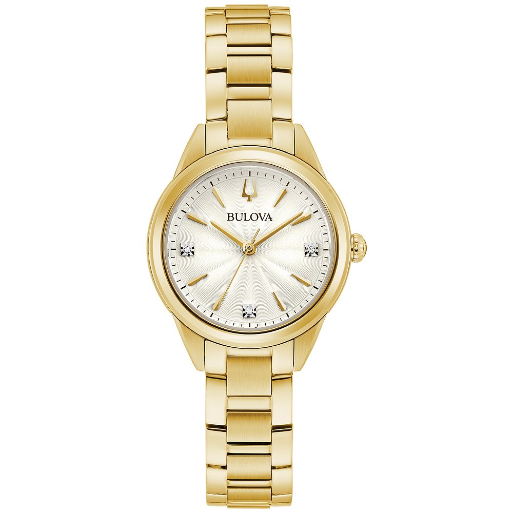 Bulova Gold-Tone Stainless Steel Dress/Classic Classic Sutton Ladies Watch (042429581234) 97P150