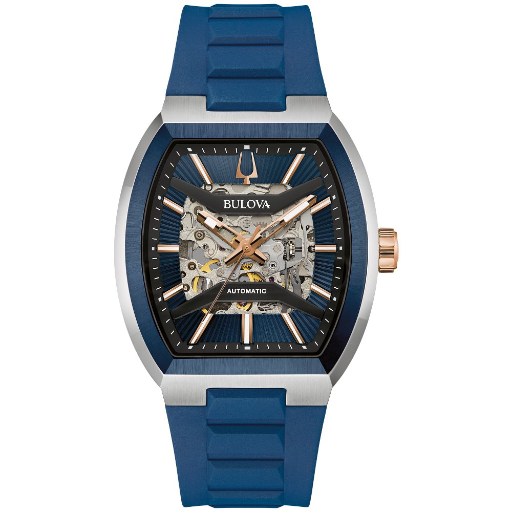 Bulova Silver-Tone Stainless Steel Performance Maquina Skeleton Automatic Mens Watch (042429603639) 98A318