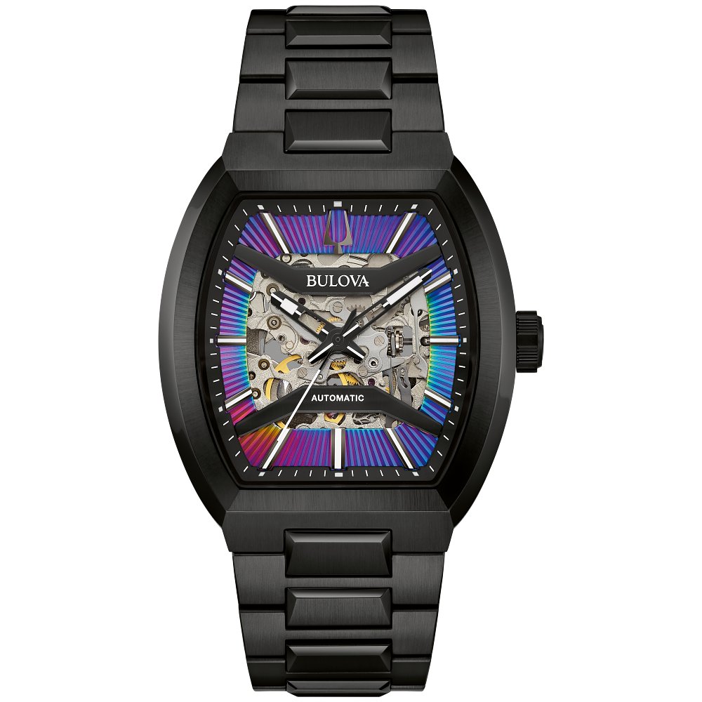 Bulova Black Stainless Steel Performance Maquina Skeleton Automatic Mens Watch (042429603653) 98A320