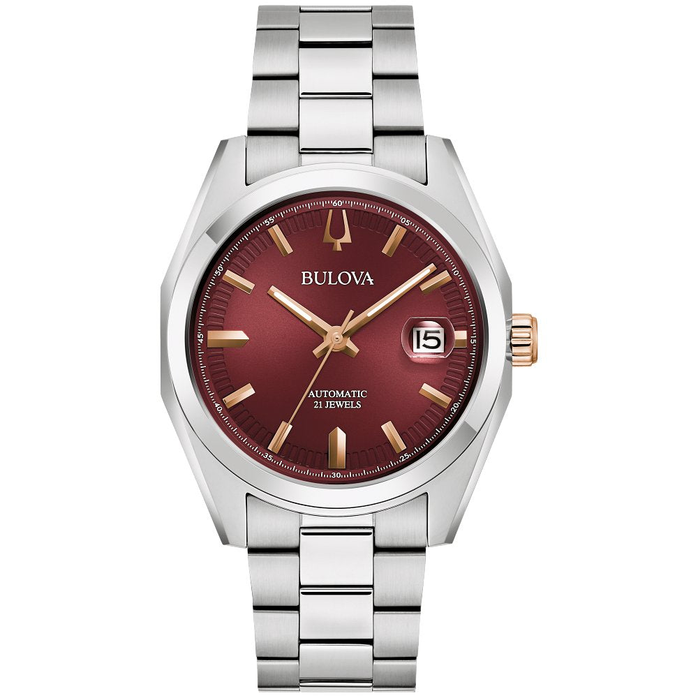 Bulova Silver-Tone Stainless Steel Dress/Classic Classic Surveyor Mens Watch (042429597556) 98B422