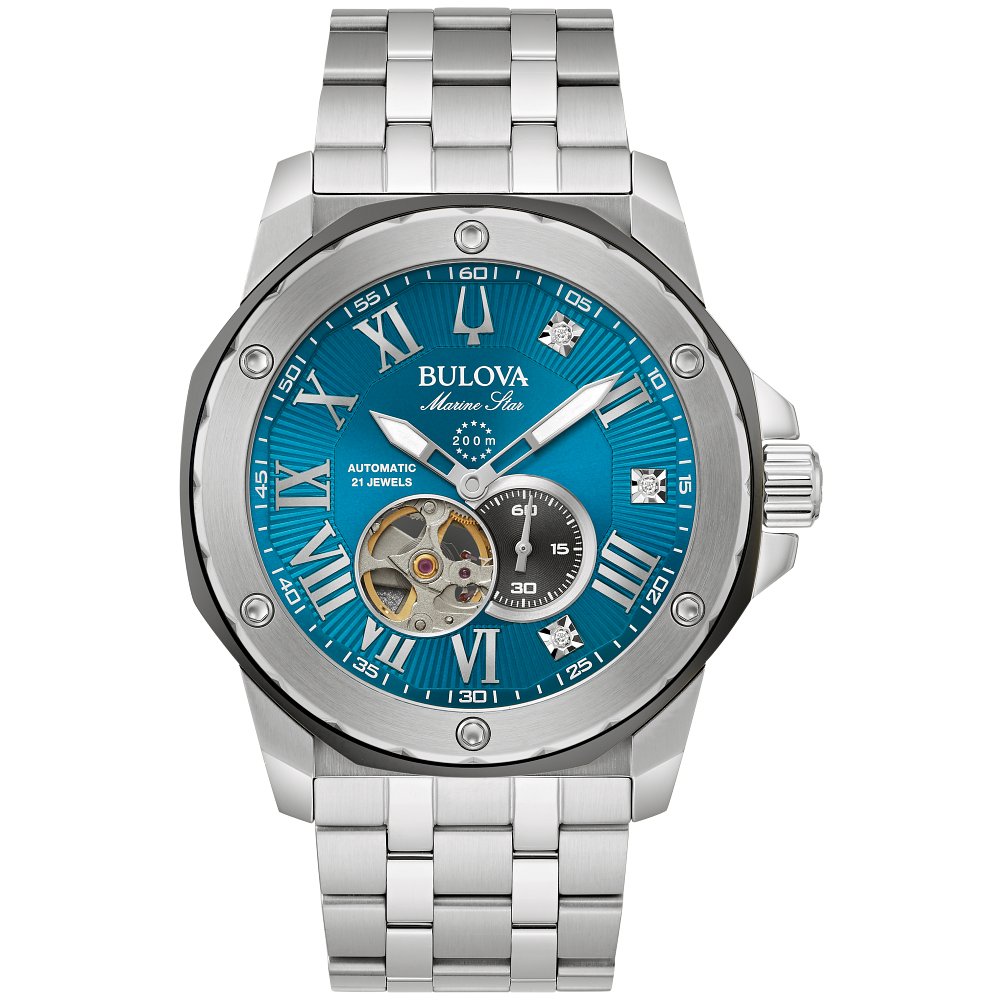 Bulova Silver-Tone Stainless Steel Performance Marine Star Series A Mens Watch (042429594555) 98D184