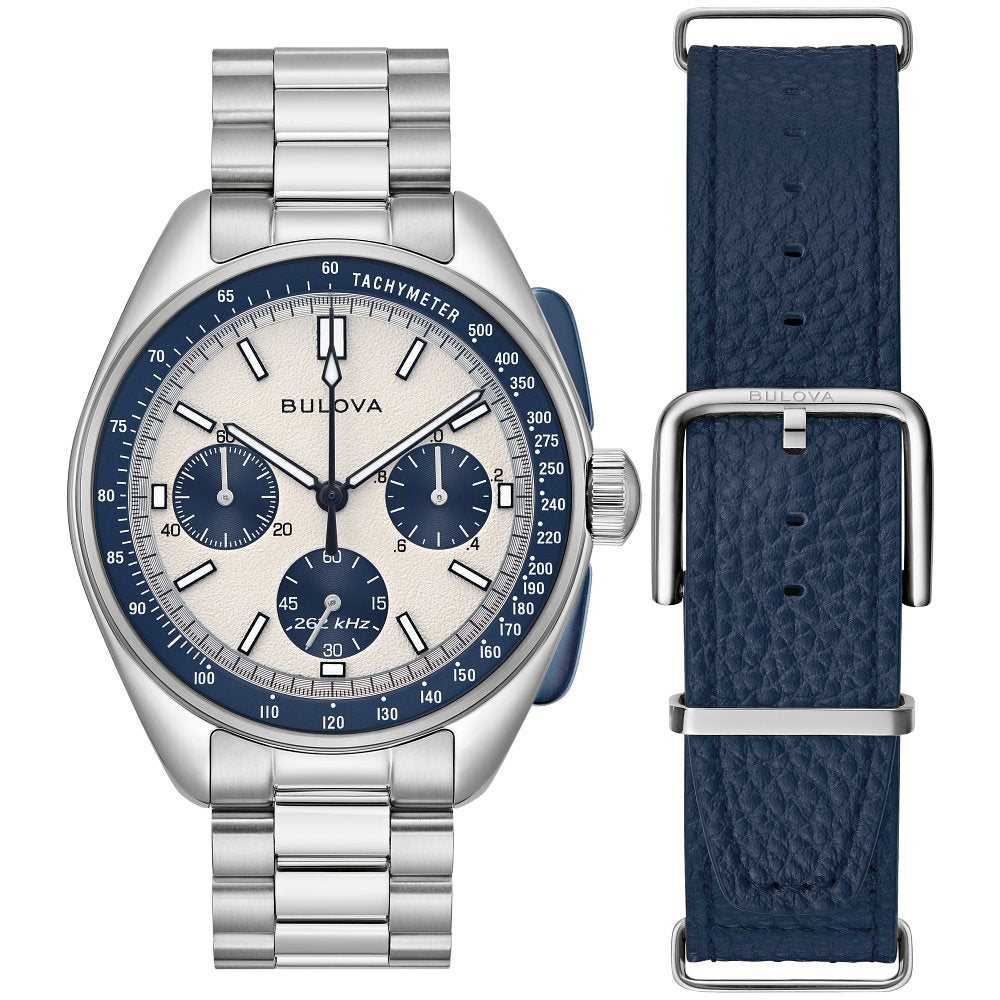Bulova Silver-Tone Stainless Steel Heritage Archive Lunar Pilot Mens Watch (042429592650) 98K112