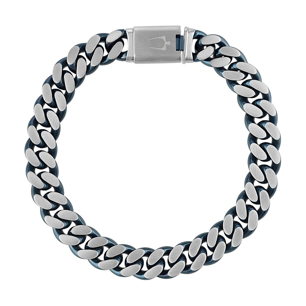 White Steel Classic Collection Mens Bracelet (042429595248) BVB1015-SLSTNA