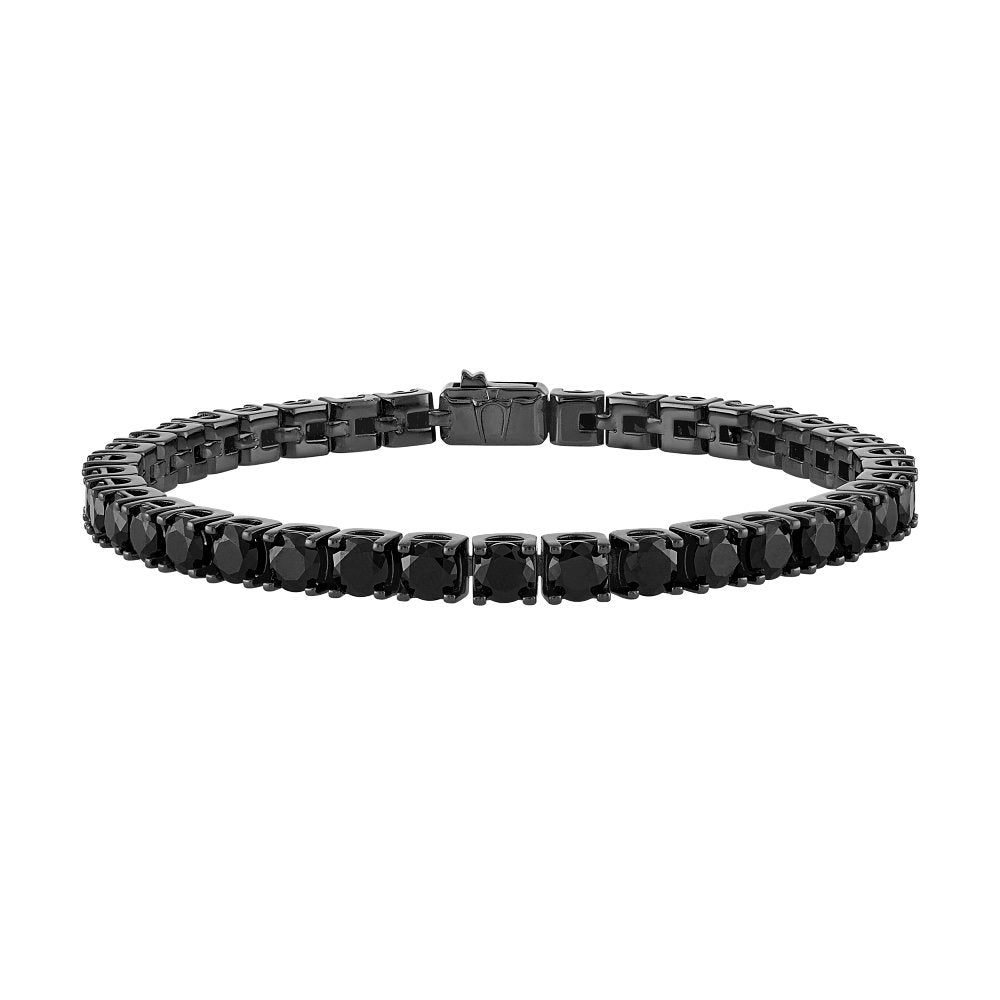 Black Sterling Silver Icon Collection Mens Bracelet (042429595910) BVB1017-BKSBSP8