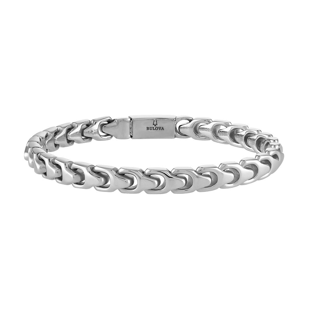 White Steel Bulova Link™ Collection Mens Bracelet (042429595323) BVB1081-NSTNA8