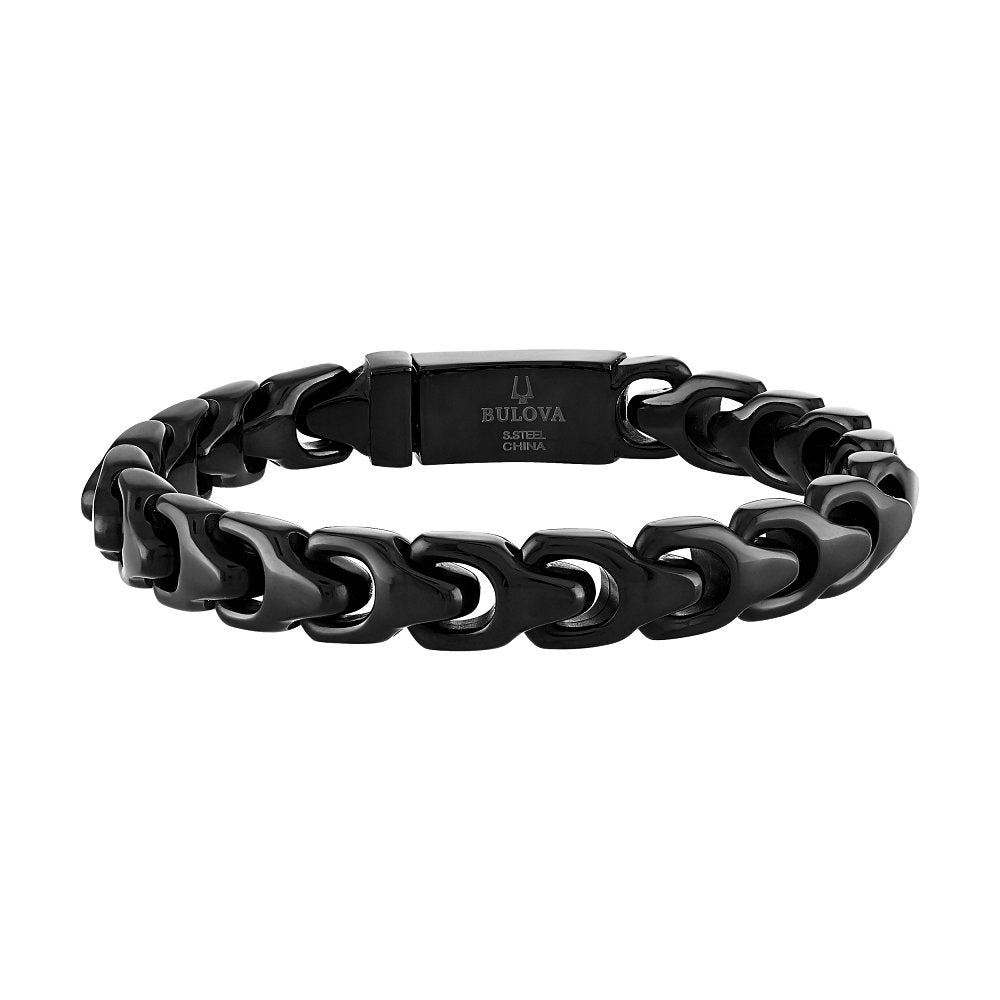 Black Steel Bulova Link™ Collection Mens Bracelet (042429595347) BVB1082-BKSTNA8