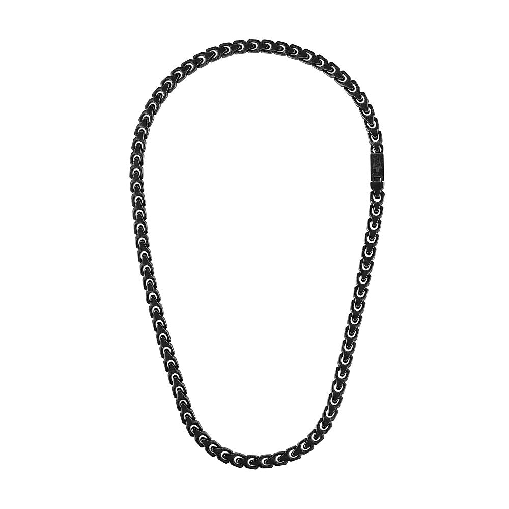 Black Steel Bulova Link™ Collection Mens Necklace (042429595194) BVC1058-BASTNA