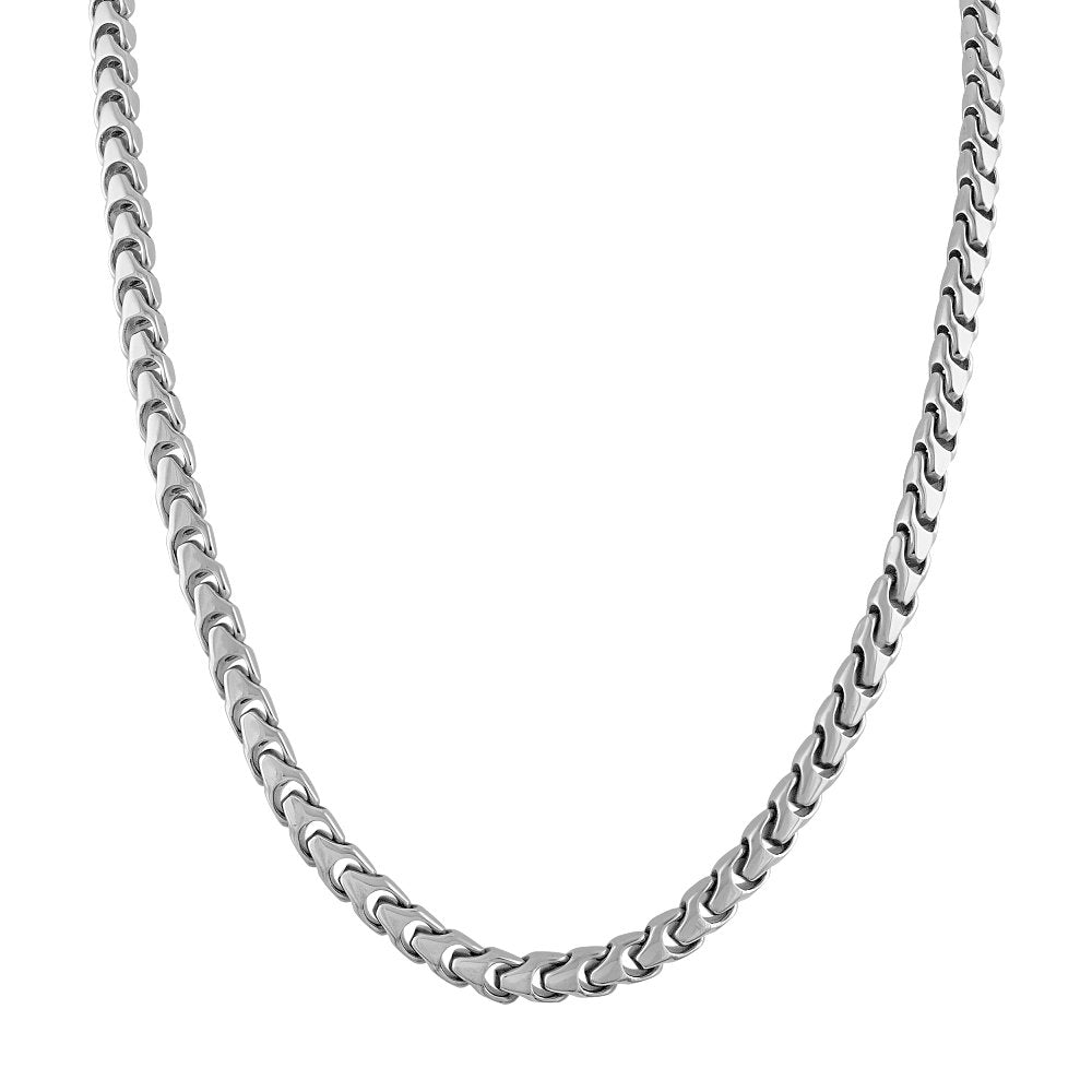 White Steel Bulova Link™ Collection Mens Necklace (042429595545) BVC1058-NSTNA
