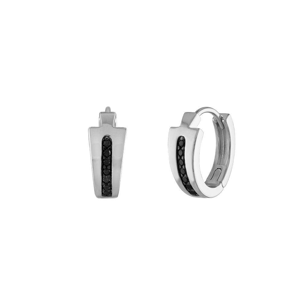 White Sterling Silver Icon Collection Mens Earring (042429595781) BVE1007-WSAA