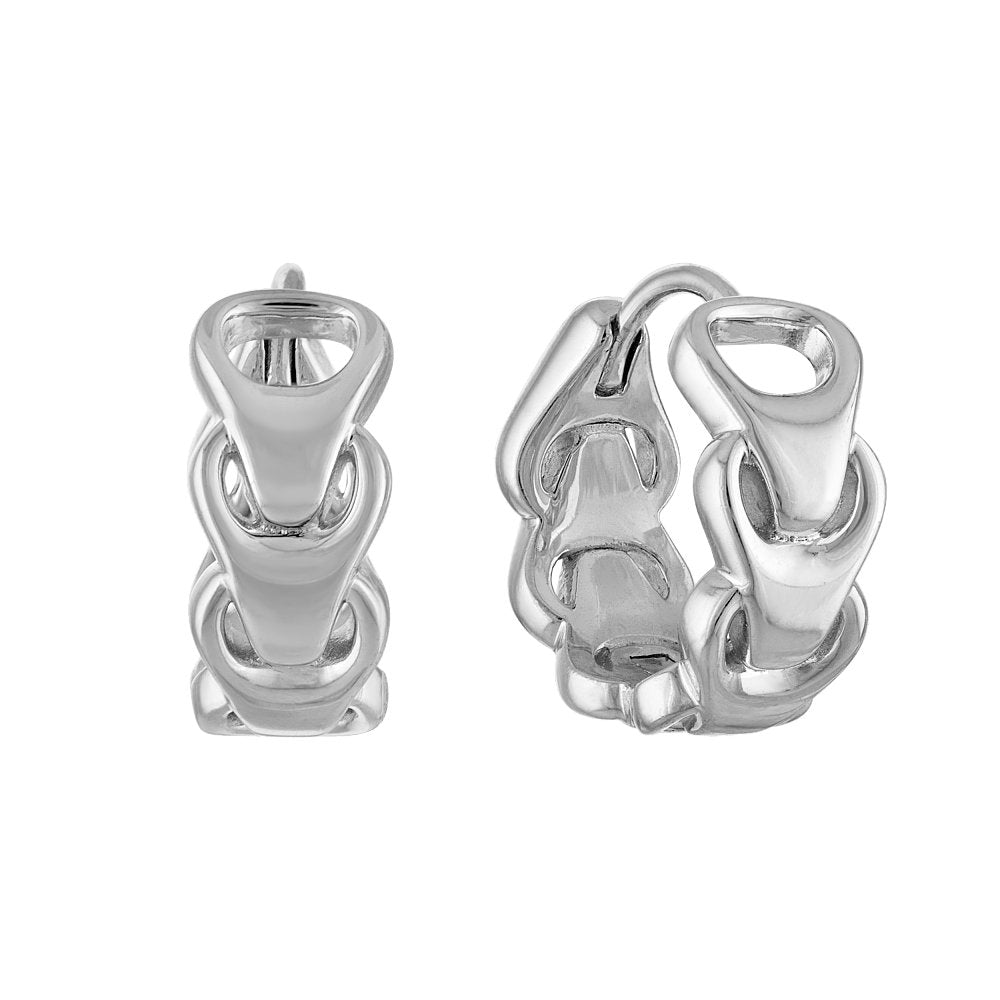 White Sterling Silver 925 Bulova Link™ Collection Mens Earring (042429602106) BVE1020-WSNA