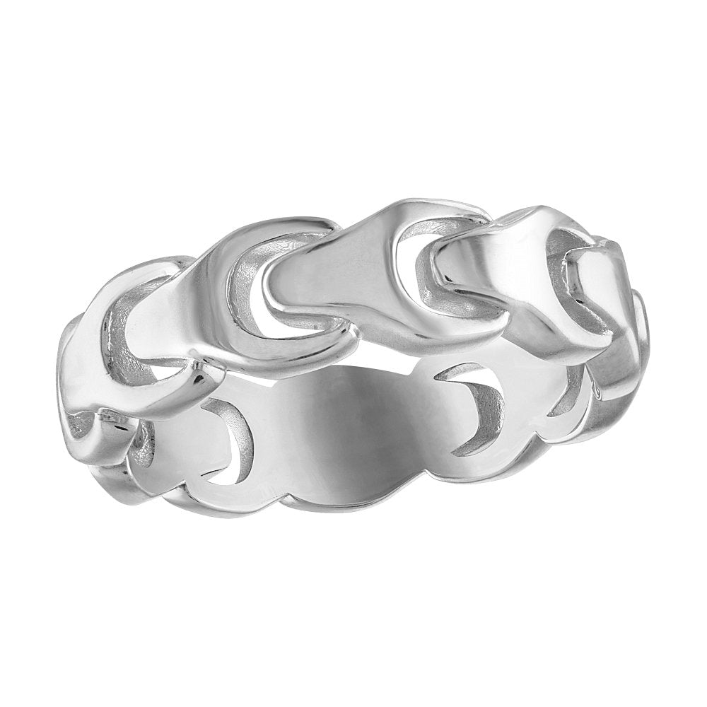 White Sterling Silver Bulova Link™ Collection Mens Ring (042429595699) BVR1015-WSNAA