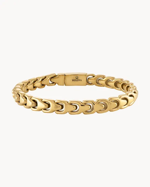 Yellow Stainless Steel Bulova Link™ Collection Mens Bracelet
