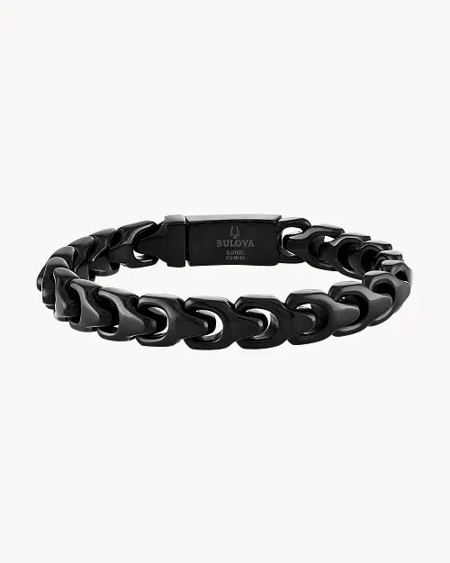 Black Stainless Steel Bulova Link™ Collection Mens Bracelet