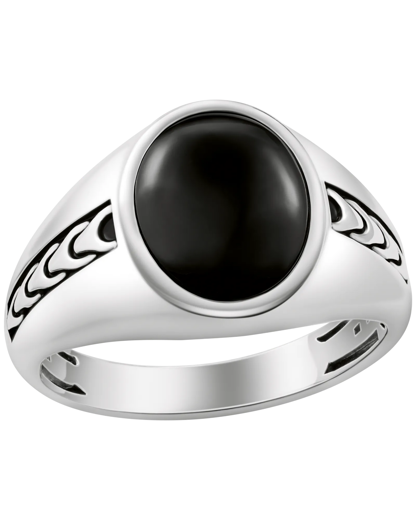 White Sterling Silver 925 Bulova Link™ Collection Mens Ring