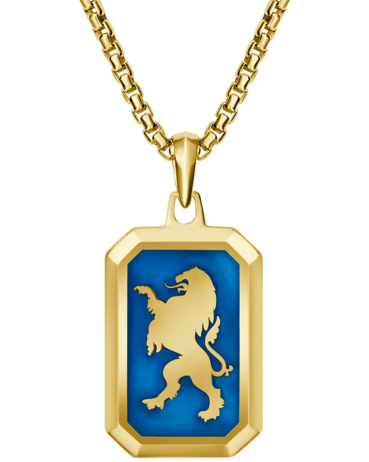 Yellow 14K Yellow Gold Plated Sterling Silver Crest of Bohemia Collection Mens Pendant
