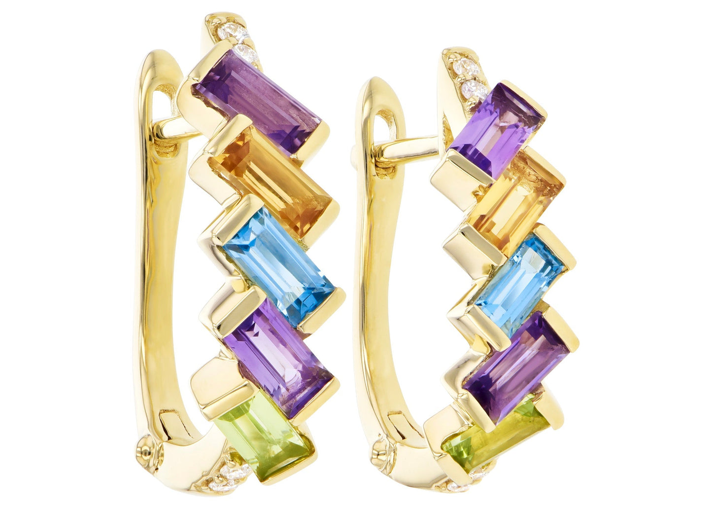 Mixed Gemstone Huggie Earrings (8055264018662) (10220902973633)