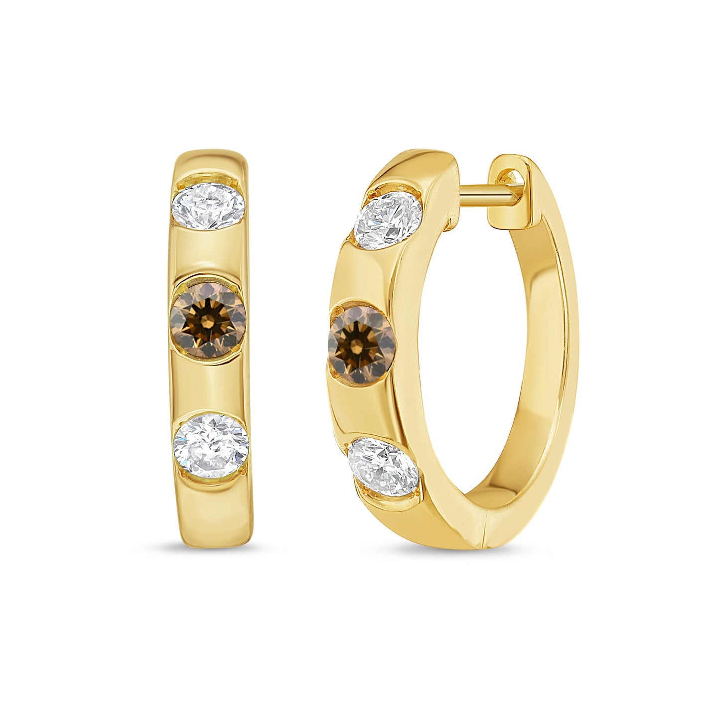 Desert Diamond Burnish Set Huggie Earrings