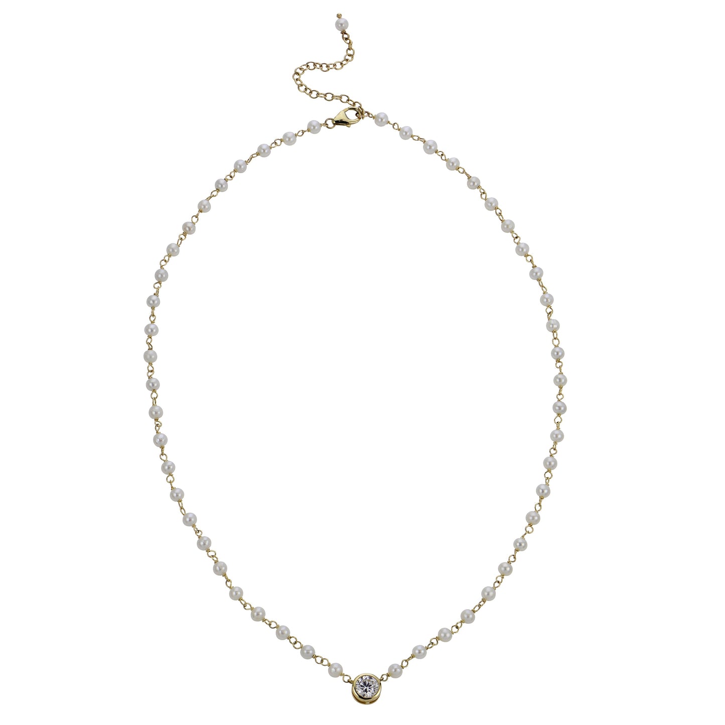 Freshwater Pearl & Lab-Grown Diamond Necklace