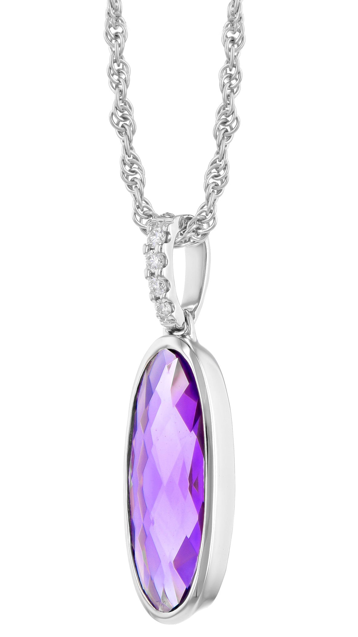Purple Amethyst And Diamond Pendant (8055265001702) (10220897534145)