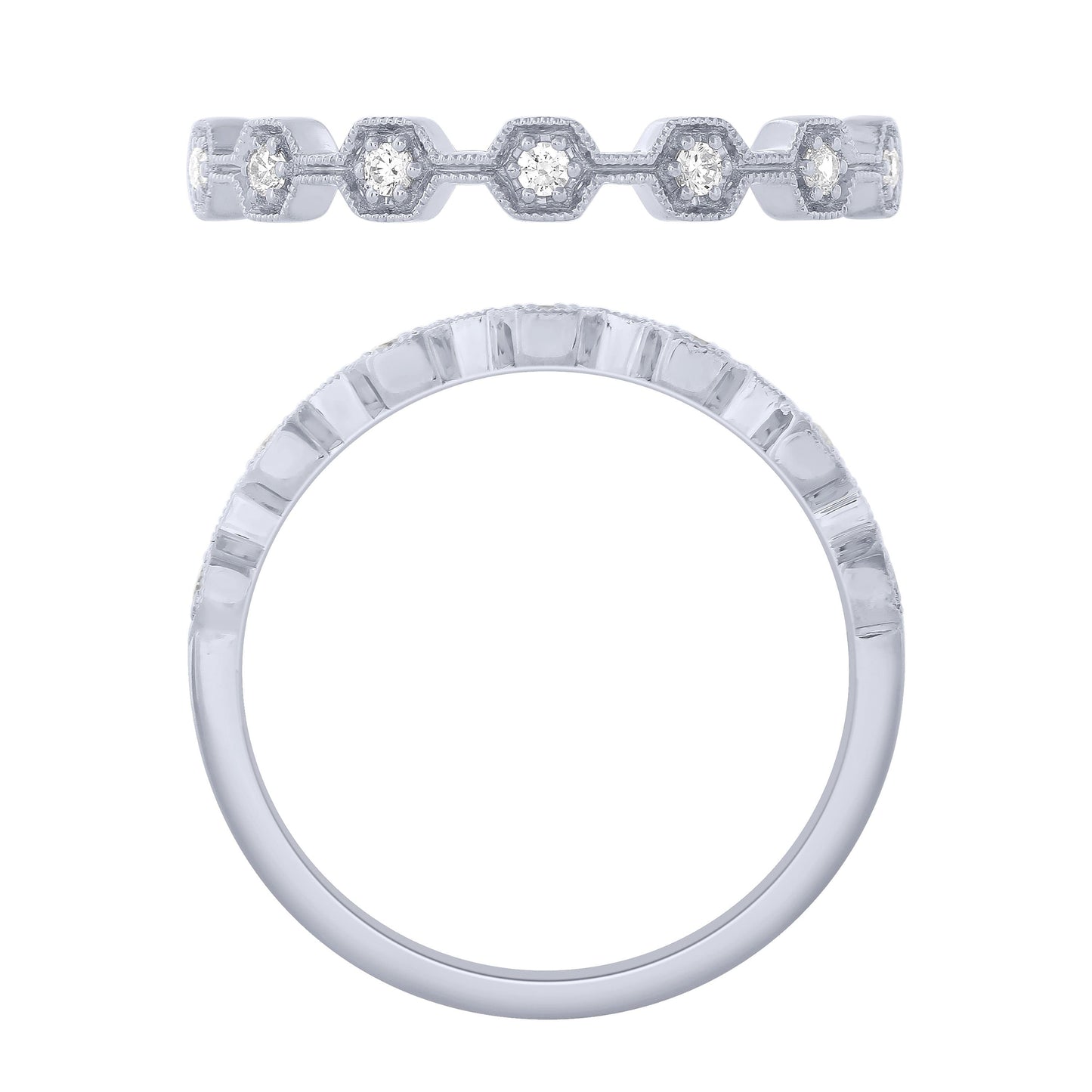 Sterling Silver 1/10Ctw Diamond Stackable Band (6738324553883) (10220948390081)