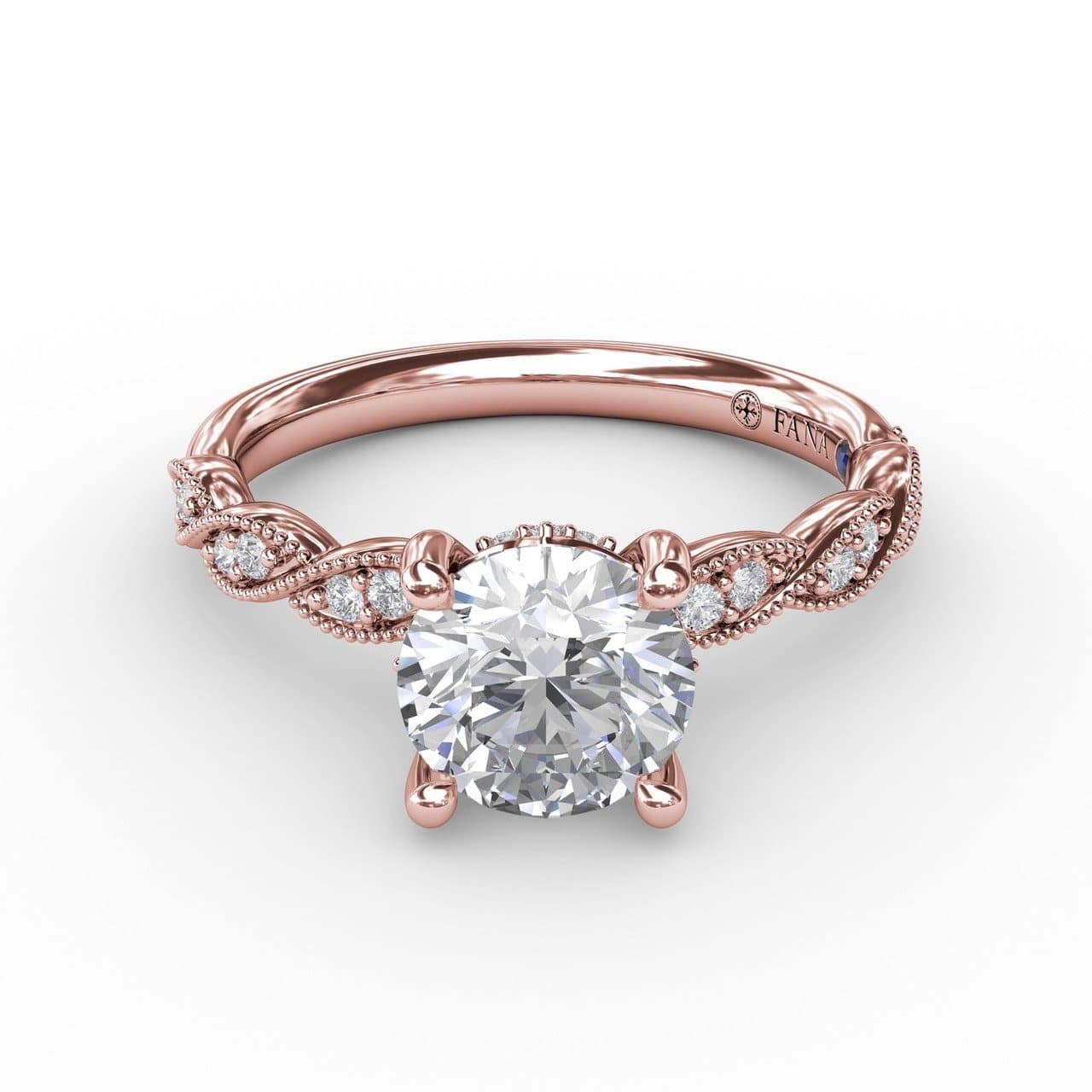 Classic Diamond Solitaire Engagement Ring With Diamond Twist Band (5552787947675) (10221012287681)
