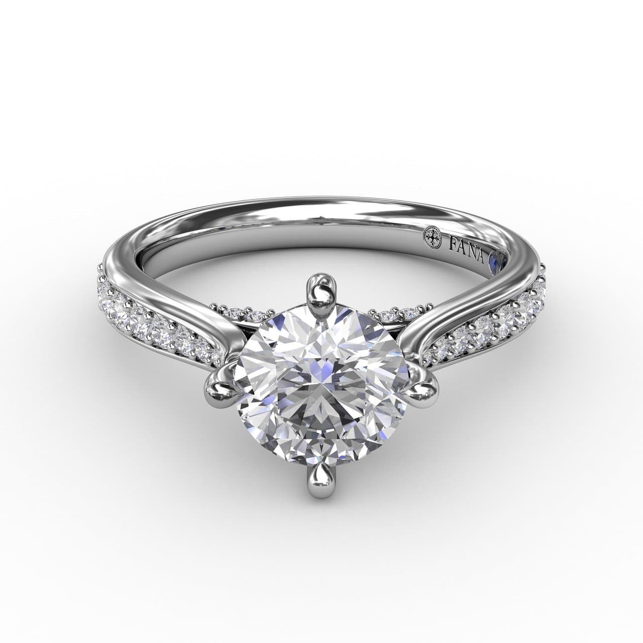 Contemporary Diamond Solitaire Engagement Ring With Tapered Diamond Band (5552777724059) (10221018153153)
