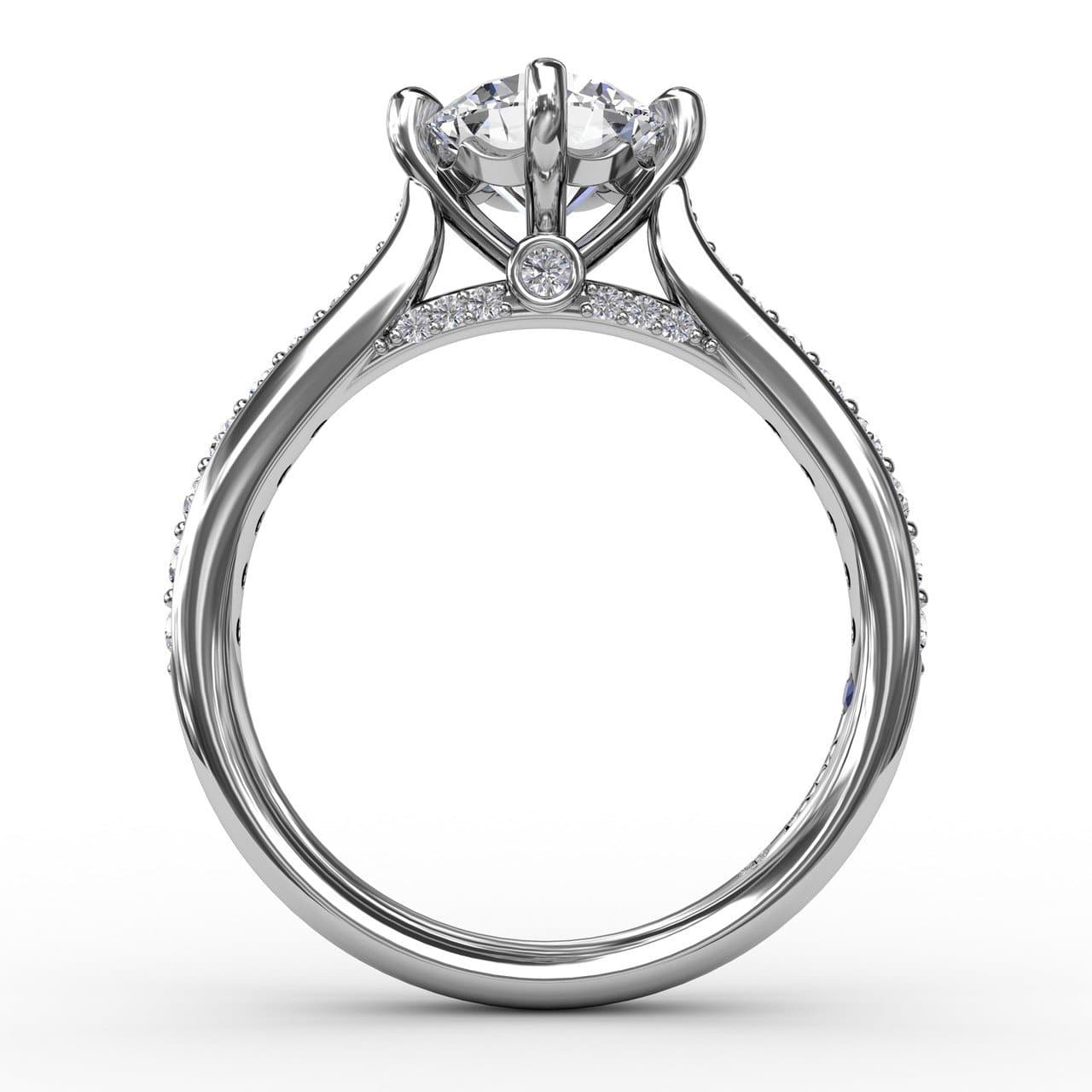 Contemporary Diamond Solitaire Engagement Ring With Tapered Diamond Band (5552777724059) (10221018153153)