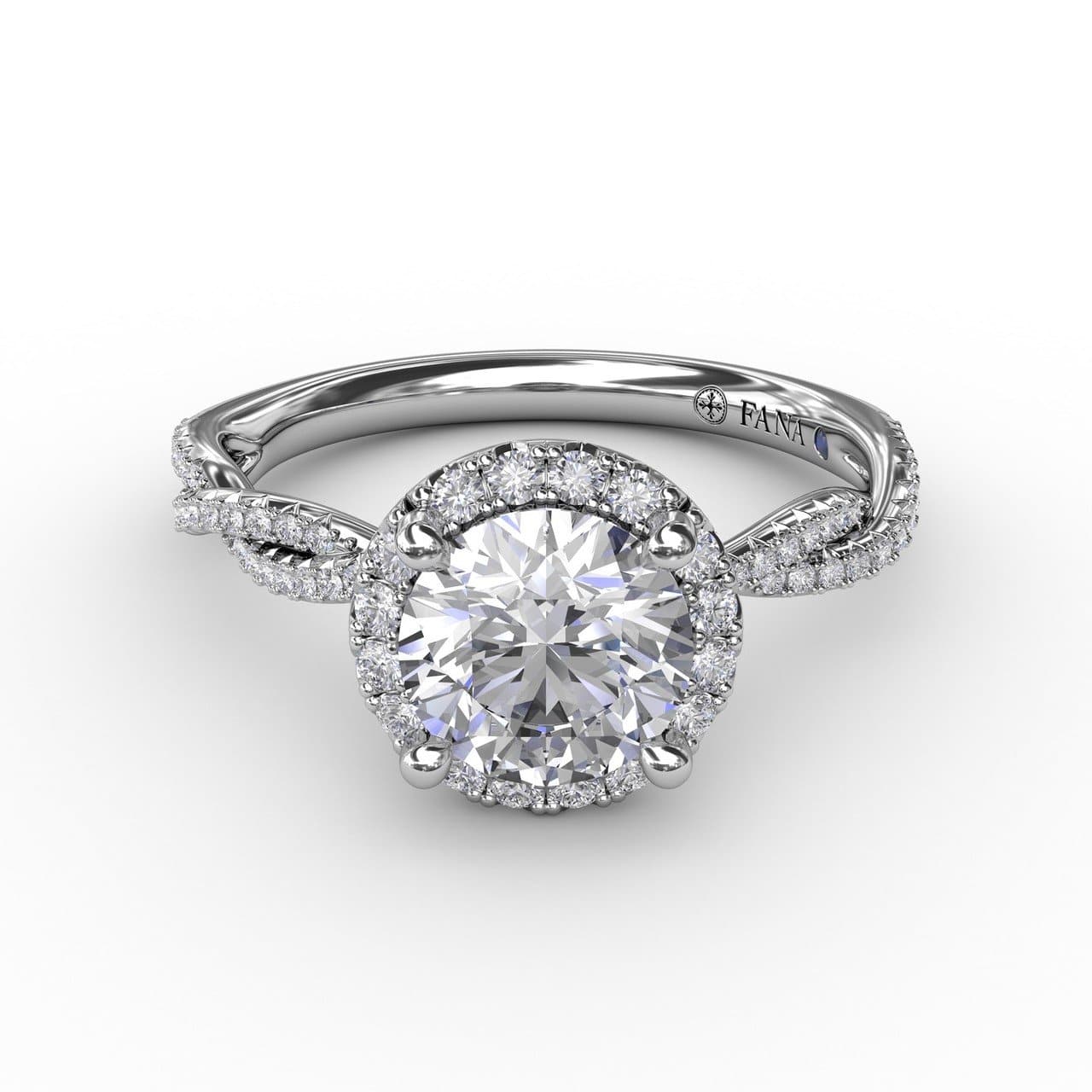 Classic Round Diamond Halo Engagement Ring With Twist Diamond Band (5552781721755)