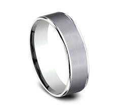 6.5mm 14K White Gold and Grey Tantalum Satin Finish Wedding Band (9039387721958) (10800539762881)