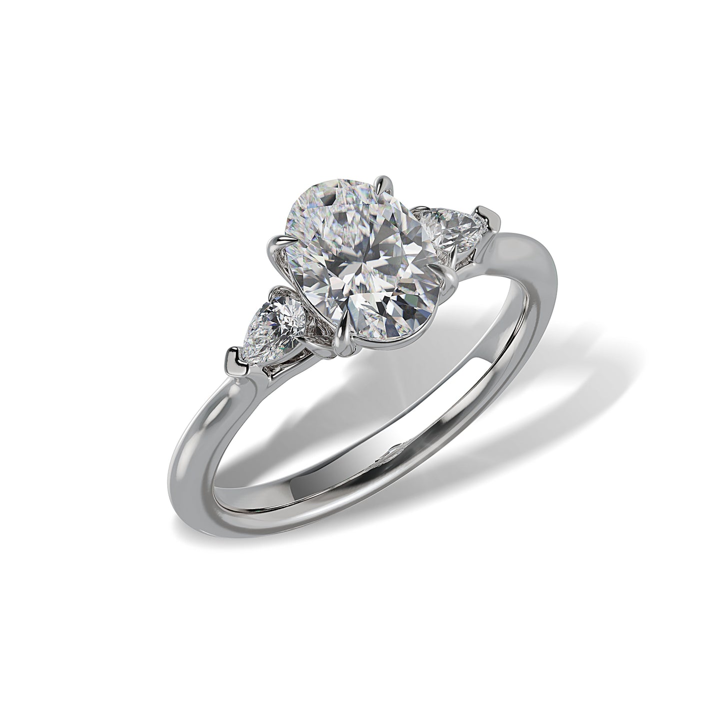 Lab Grown Diamond Three Stone Engagement Ring (8055182852326) (10220930859201)