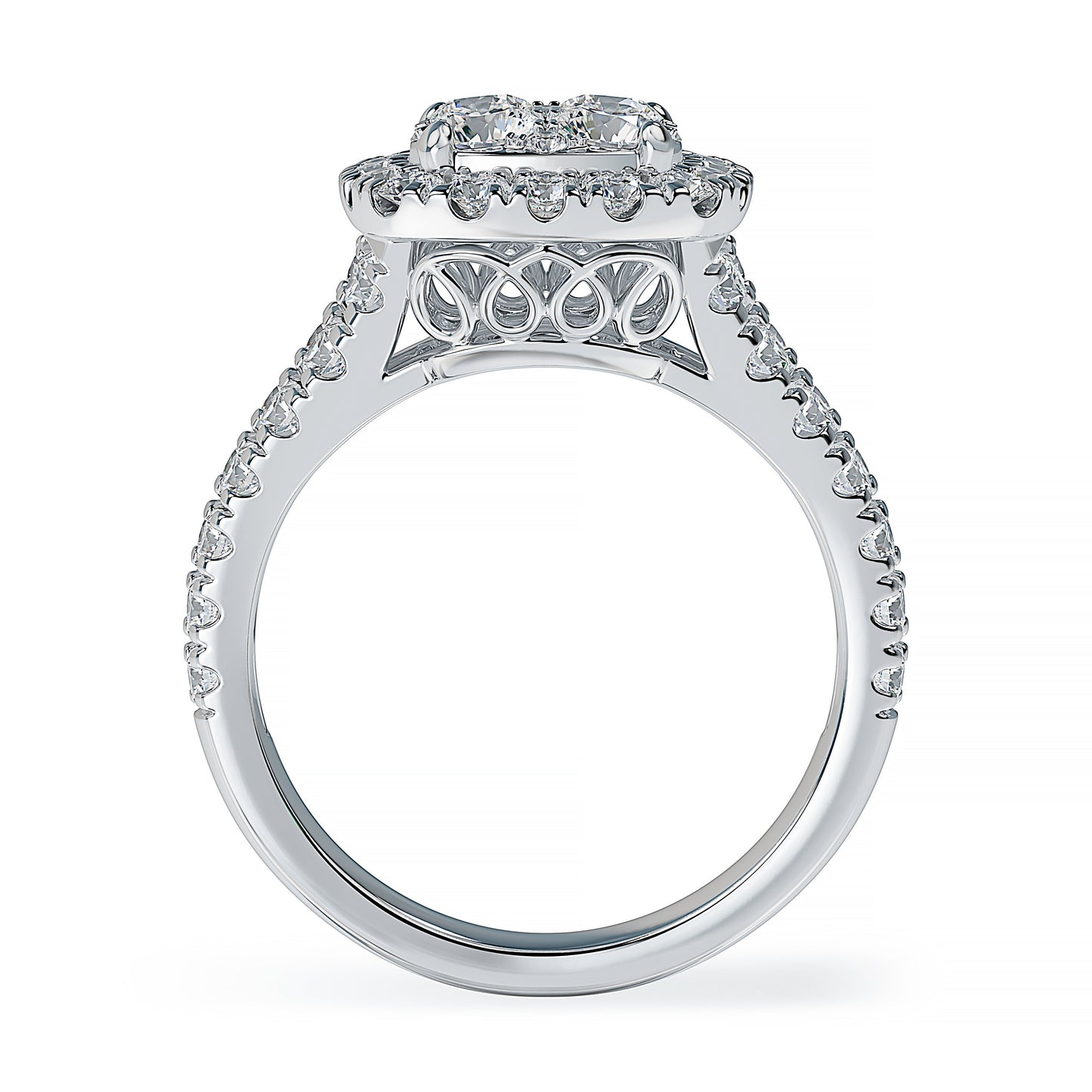 Lab Grown Diamond Halo Engagement Ring (8055183081702) (10220923191489)