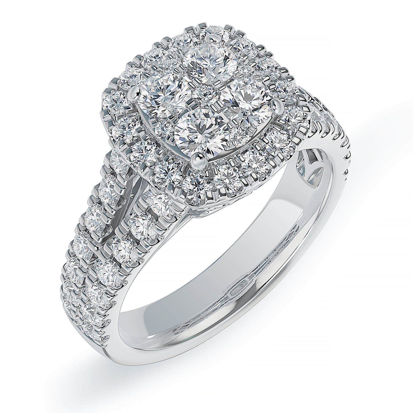 Lab Grown Diamond Halo Engagement Ring (8055183081702) (10220923191489)