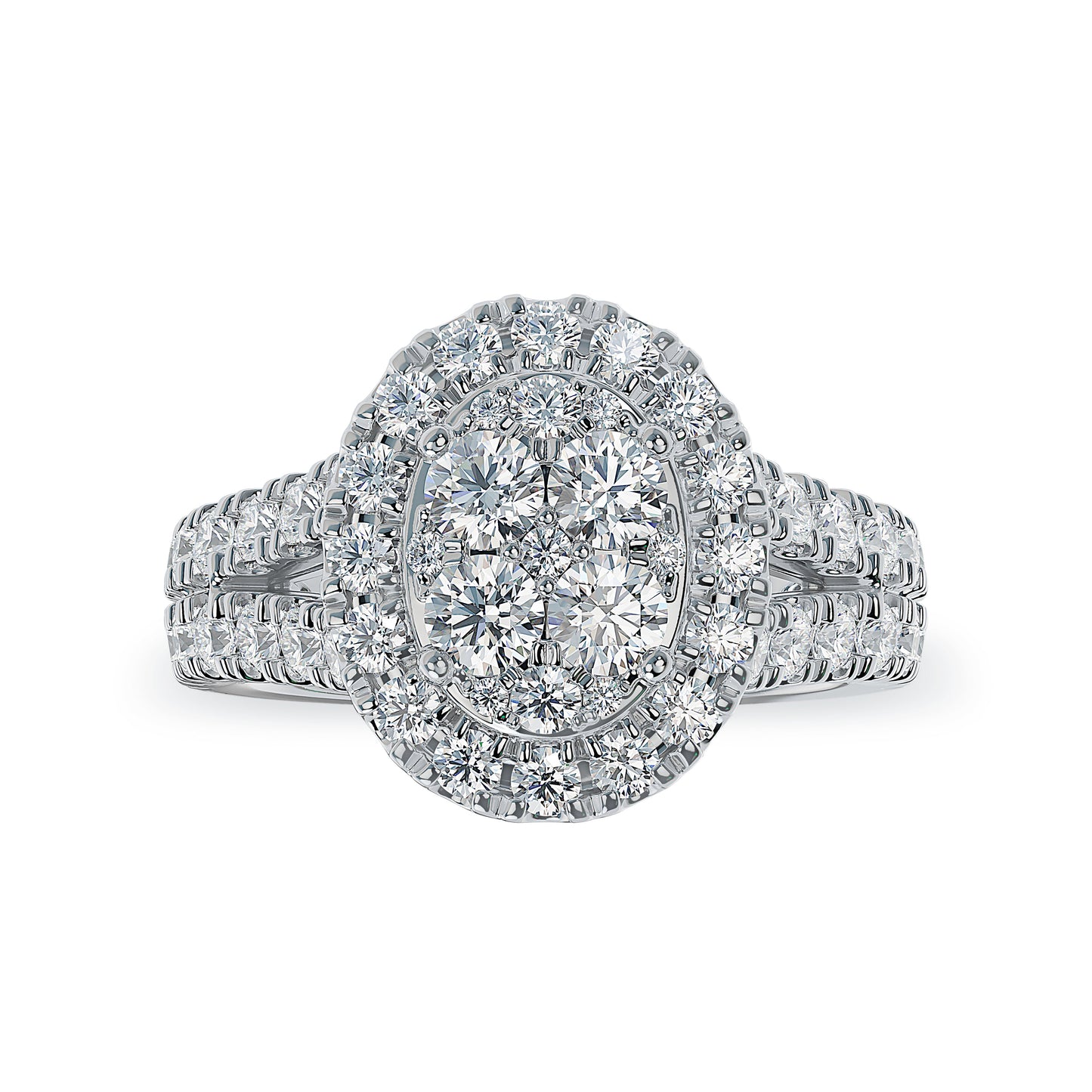 Lab Grown Diamond Halo Engagement Ring (8055183114470) (10220921815233)