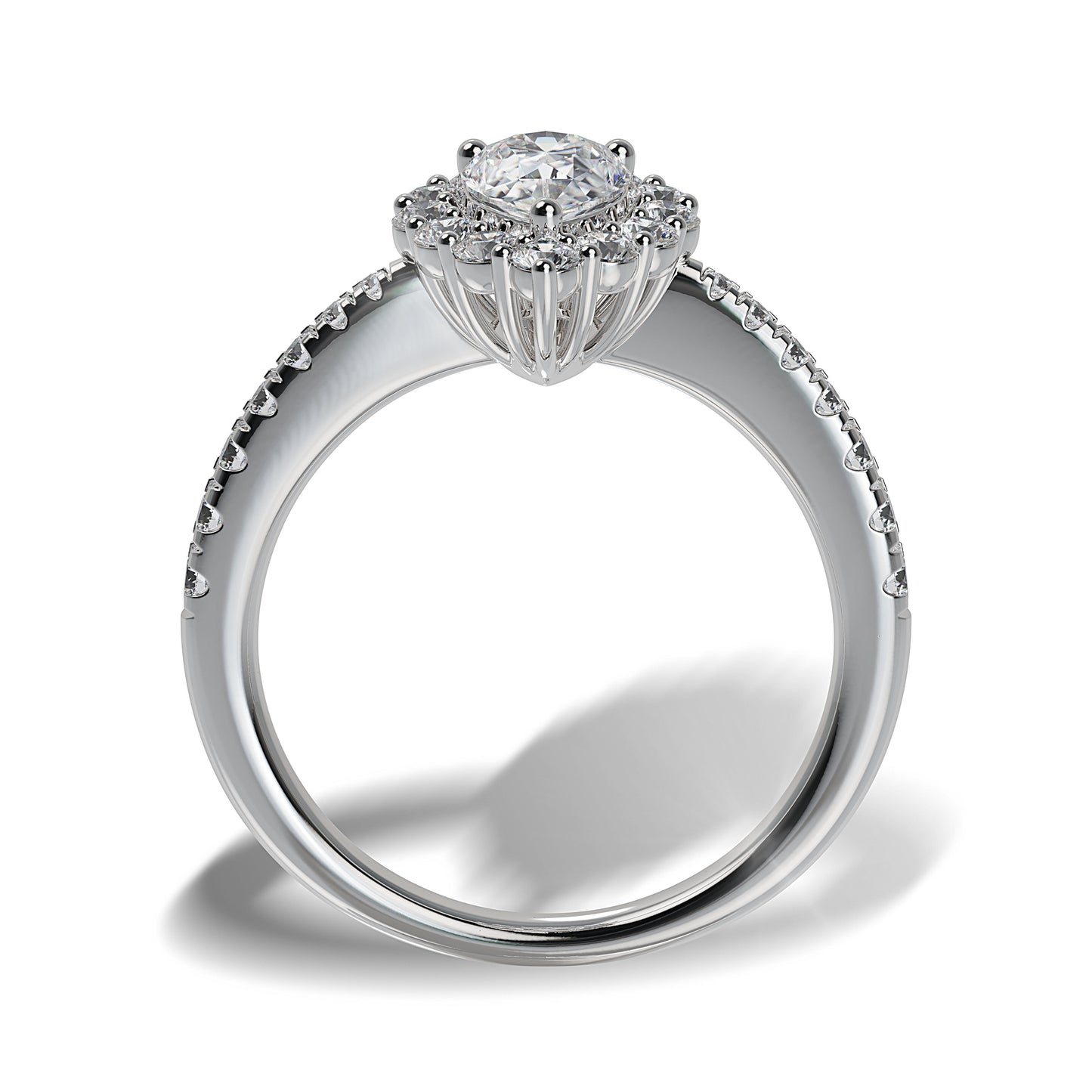 Lab Grown Diamond Halo Engagement Ring (8055183180006) (10220918767809)