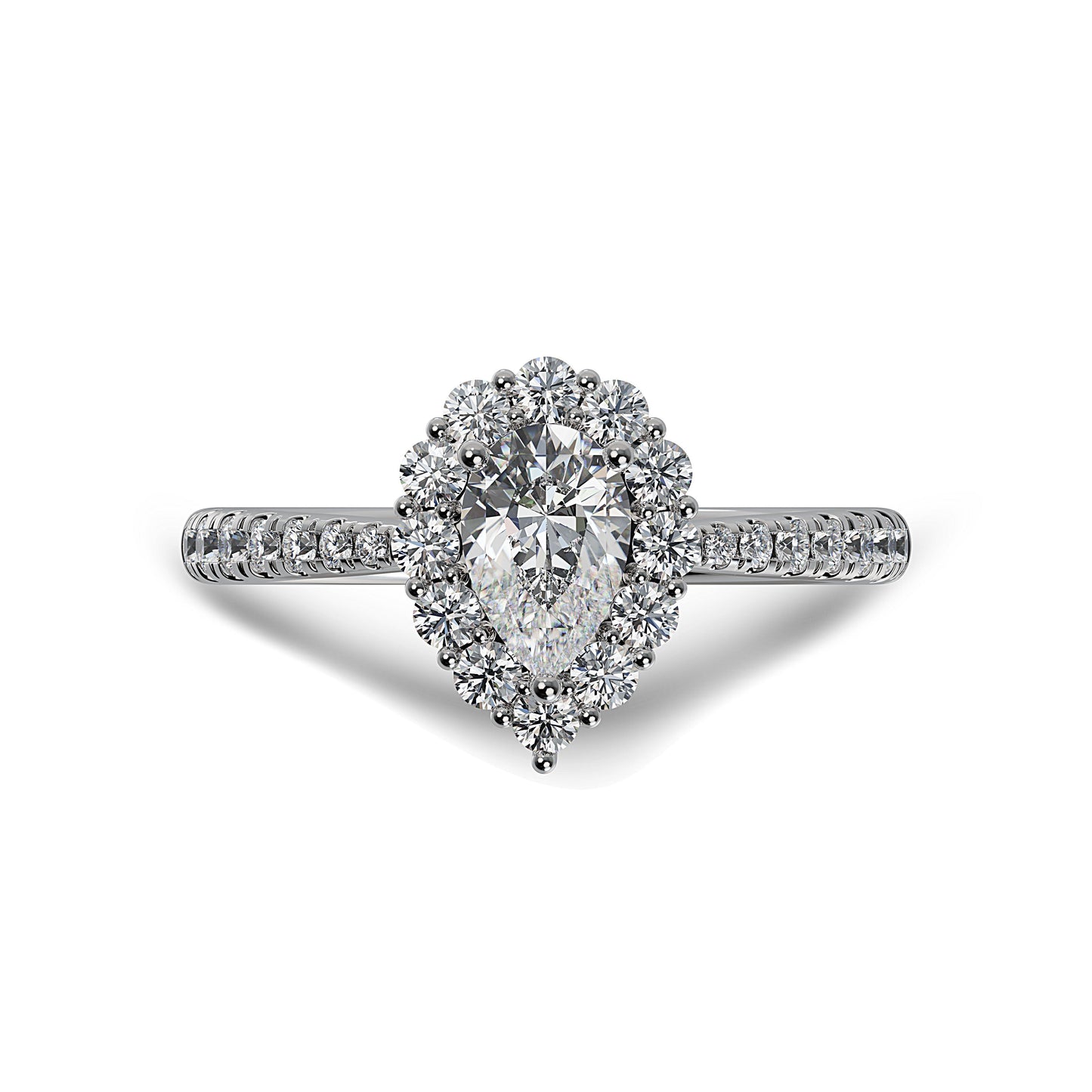 Lab Grown Diamond Halo Engagement Ring (8055183180006) (10220918767809)