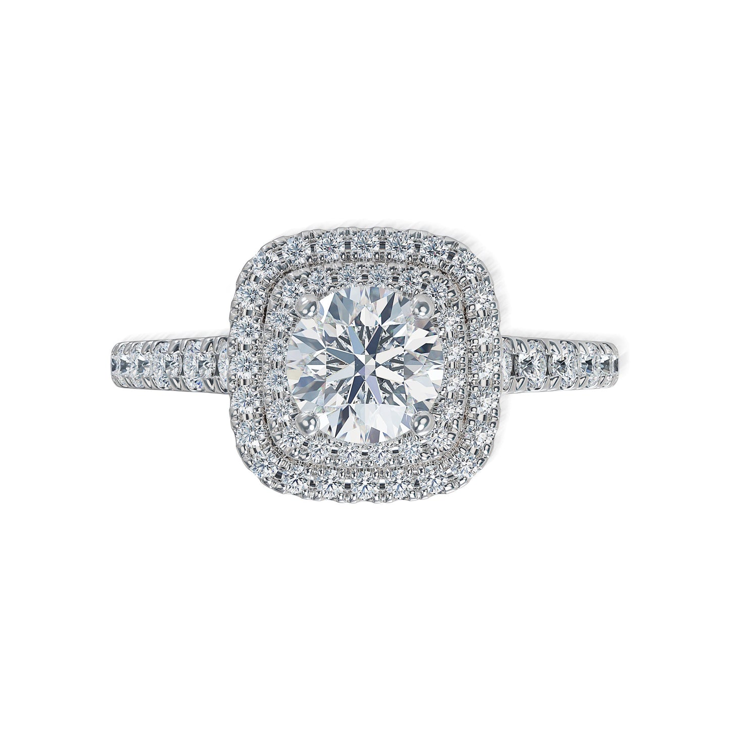Lab Grown Diamond Halo Engagement Ring (8055183245542) (10220917588161)