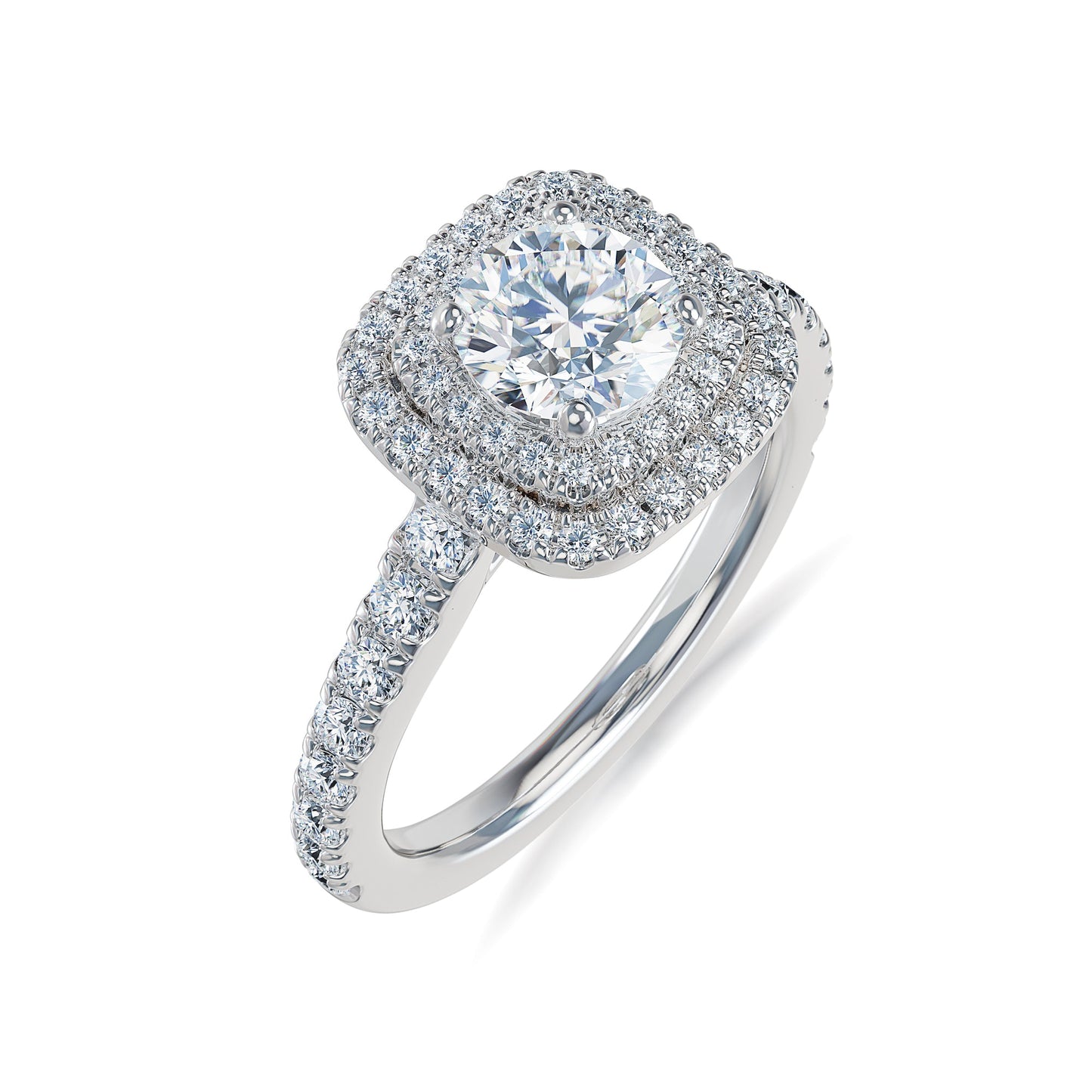 Lab Grown Diamond Halo Engagement Ring (8055183245542) (10220917588161)