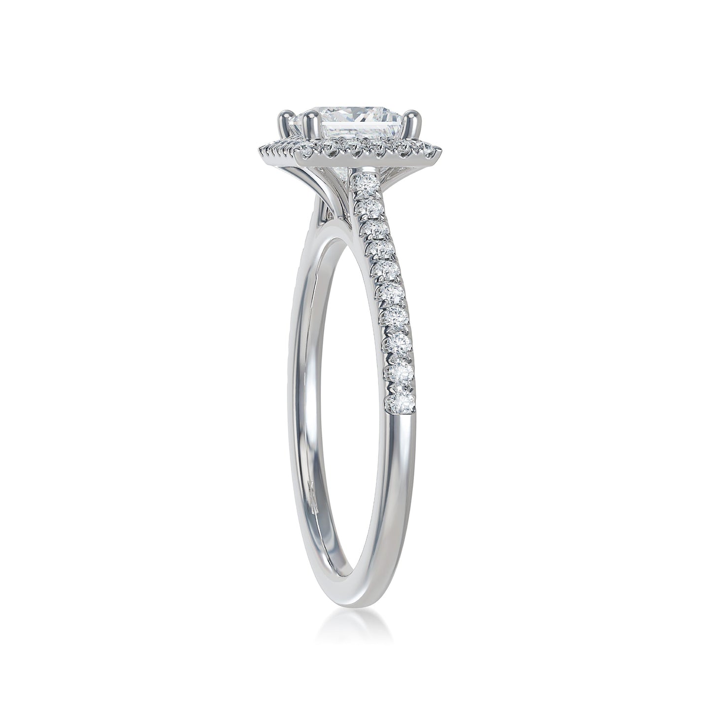 Lab Grown Diamond Halo Engagement Ring (8055183245542) (10220917588161)