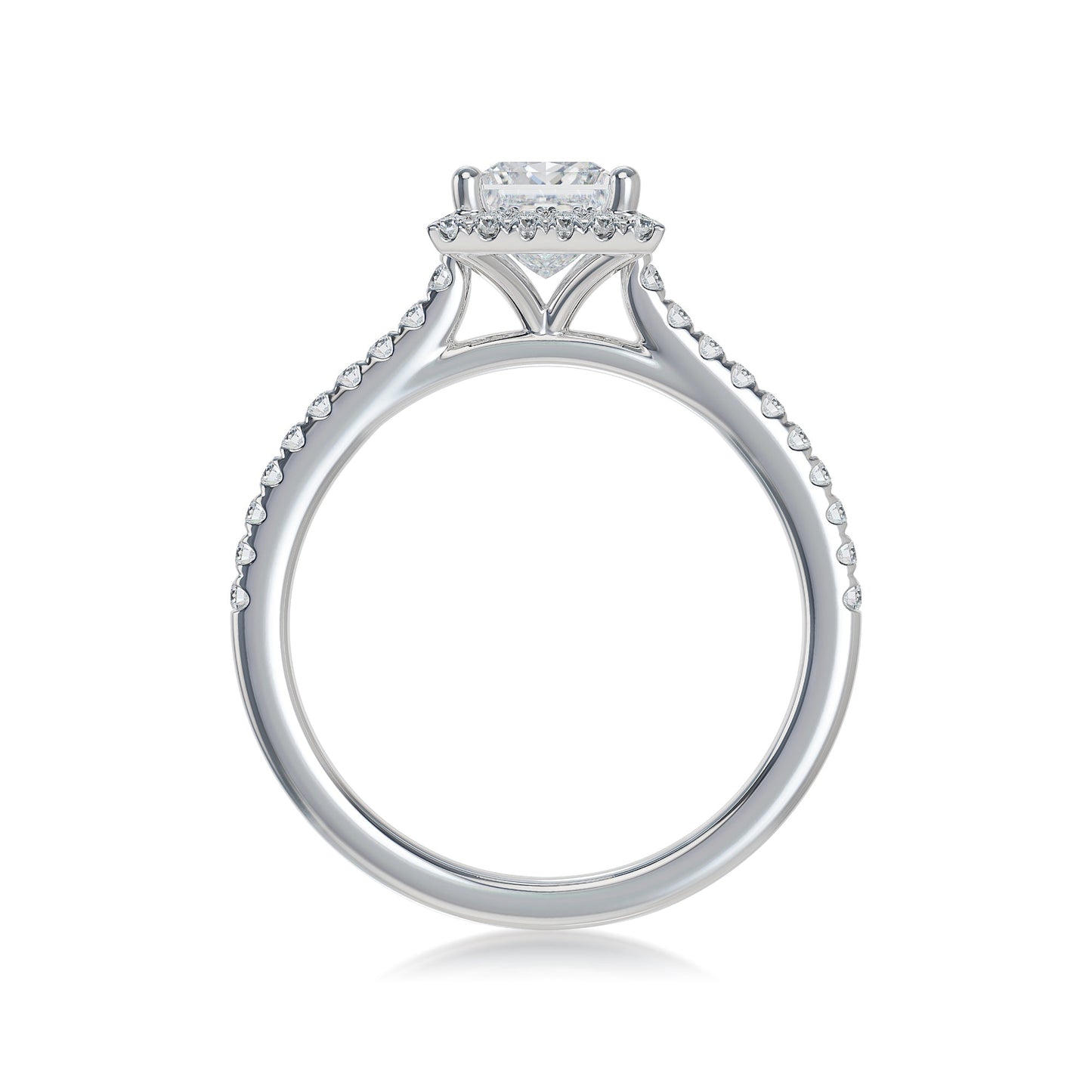 Lab Grown Diamond Halo Engagement Ring (8055183245542) (10220917588161)