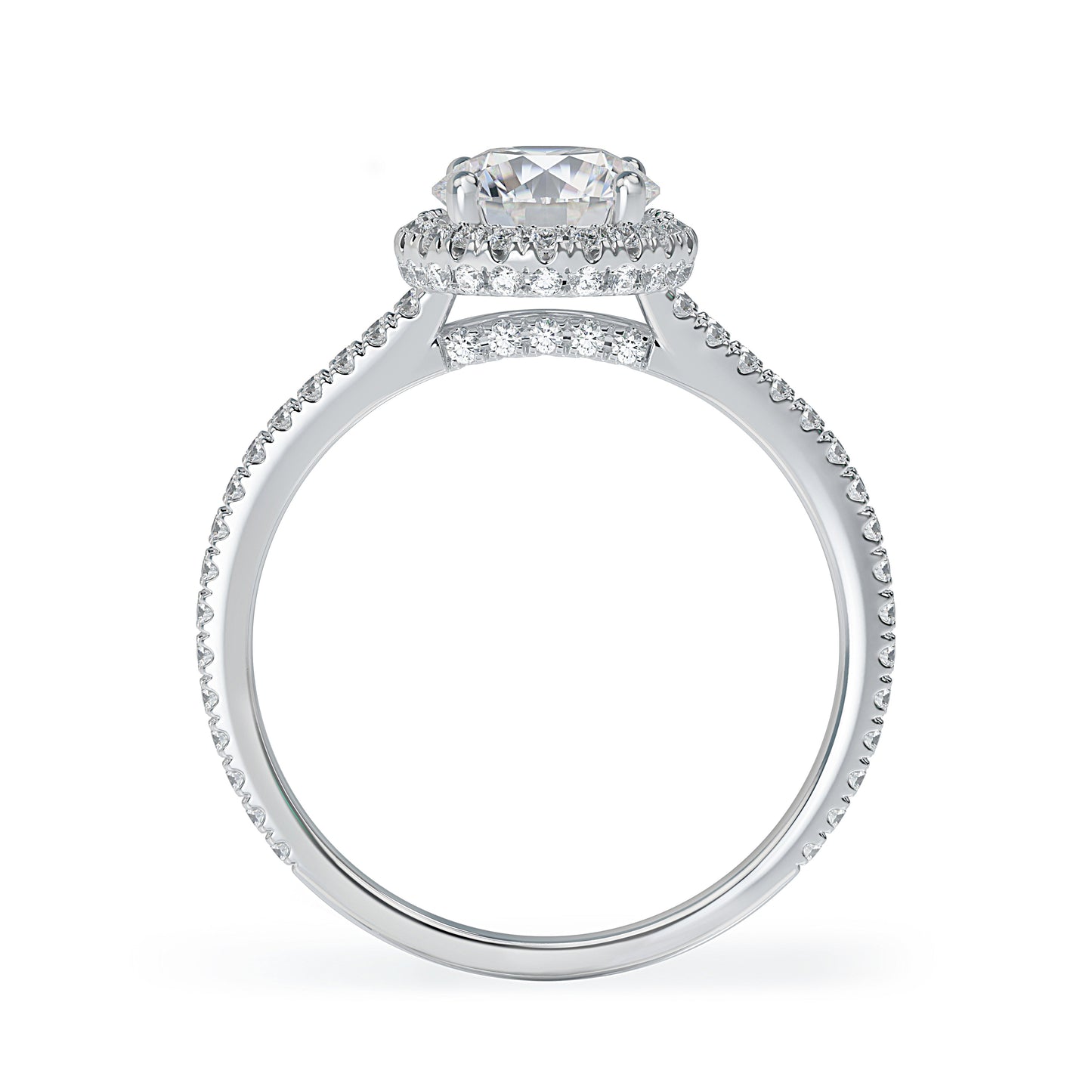 Lab Grown Diamond Halo Engagement Ring (8055183278310) (10220917227713)