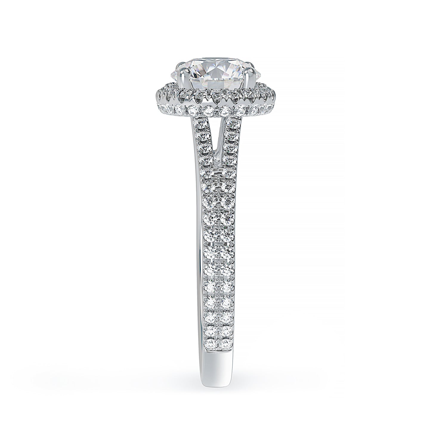 Lab Grown Diamond Halo Engagement Ring (8055183278310) (10220917227713)